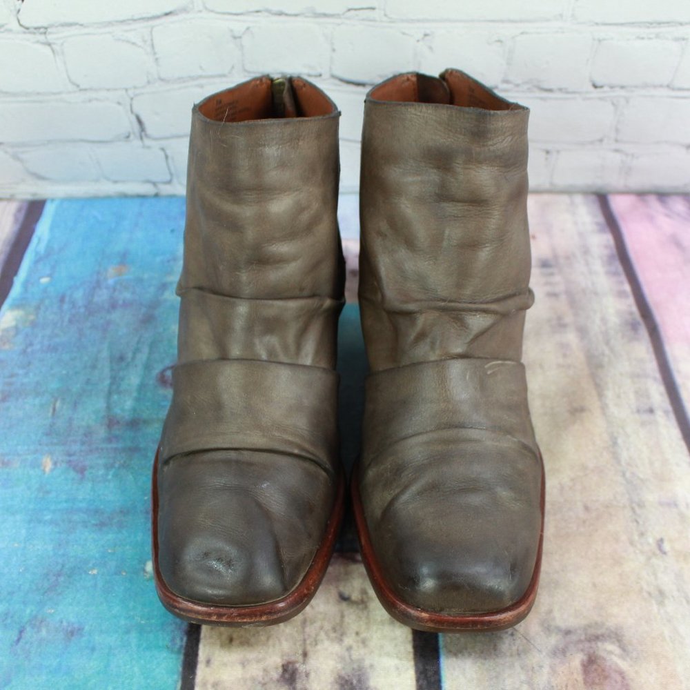 Kork Ease Kissel Brown Leather Ruched Back Zip Ankle Booties Size US 8.5 - Picture 5 of 9